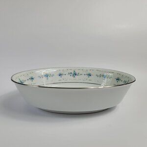 Noritake China Frolic 2352 Noritake ChiOval Serving Bowl White with Blue Flowers